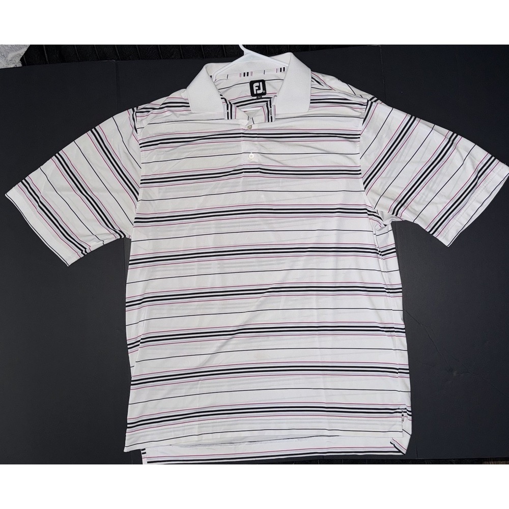 Men's XL FootJoy Striped Short Sleeve Performance Golf Polo Shirt